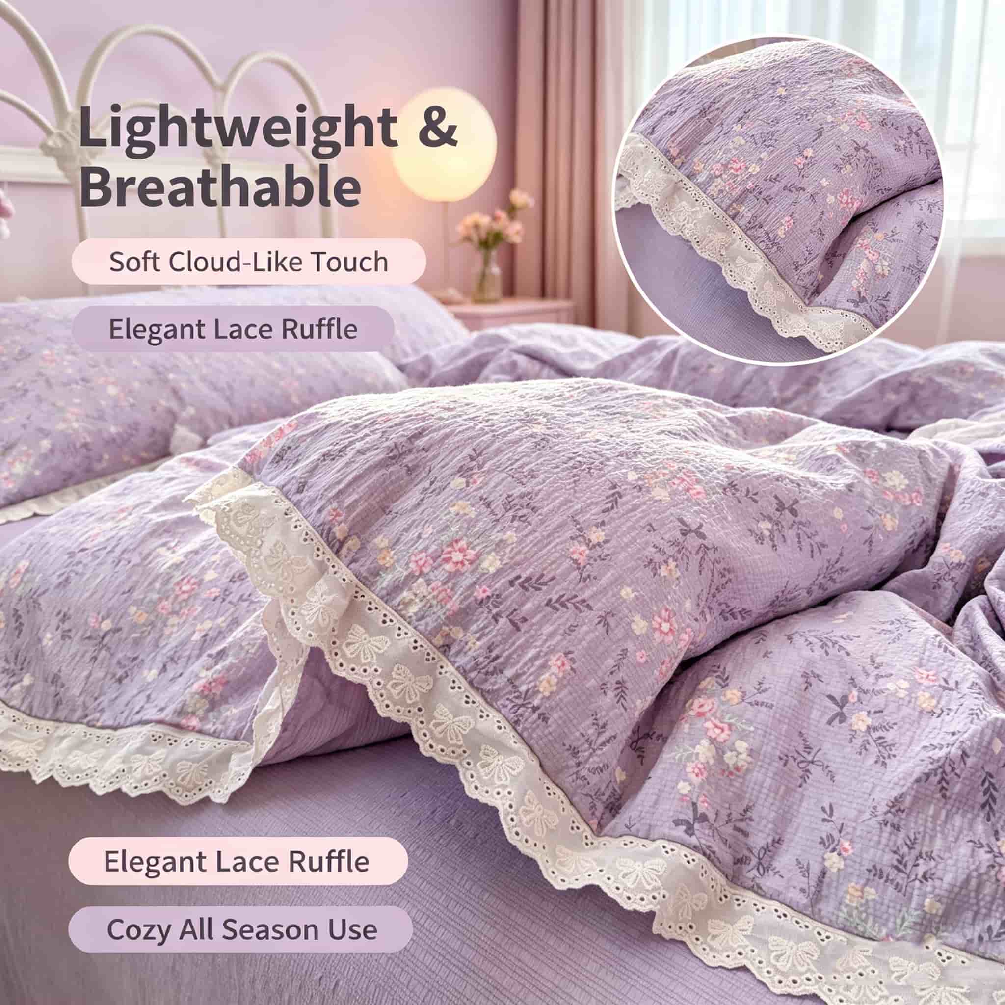 Aesthetic Floral Duvet Cover - Set di biancheria da letto in