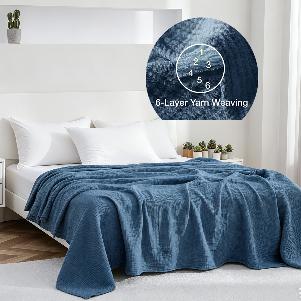 Muslin Cotton Bedspread - Coperta in Mussola di Cotone a