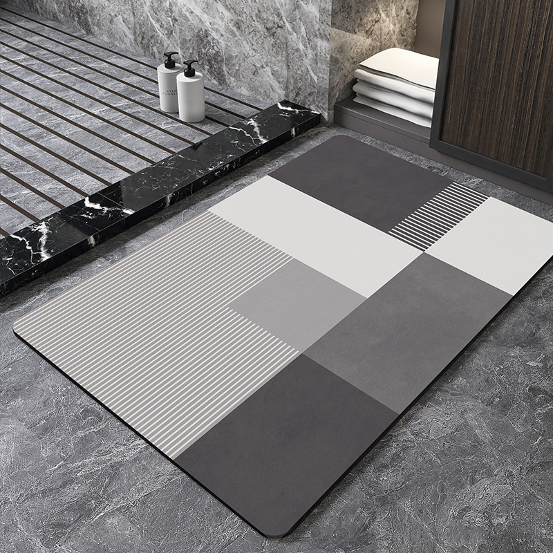 Quick Dry Diatomite Bath Mat - Tappetino da Bagno Geometrico Nordico in
